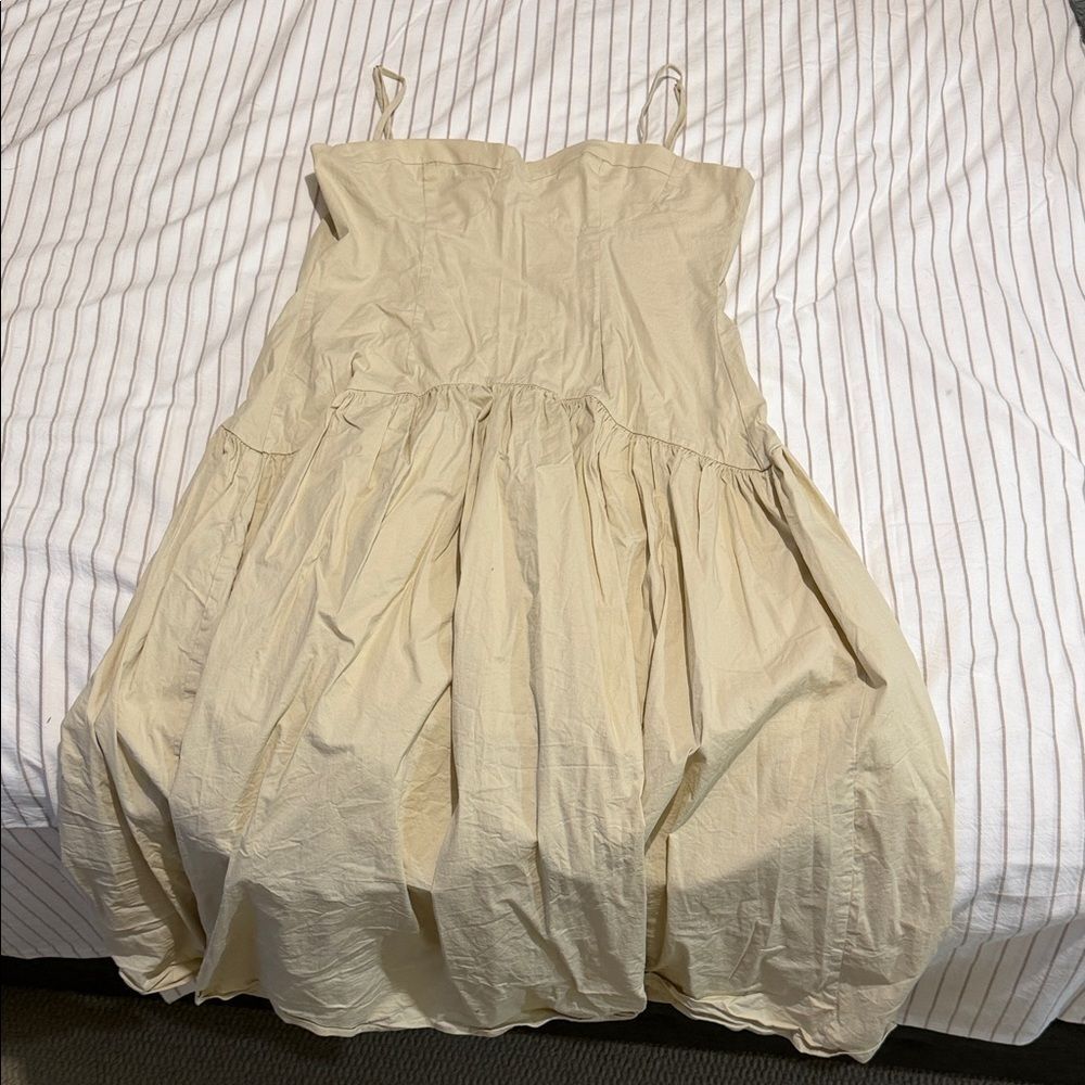 Peppermayo US 8 Cream Spaghetti Strap Dress
